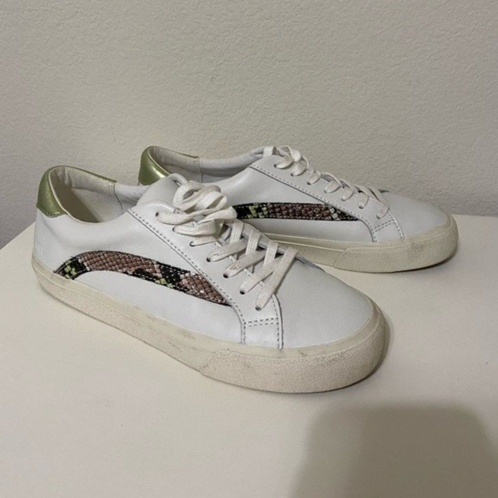 Madewell Sidewalk Low-Top Sneaker Snake-Embossed Metallic Leather AH767 Size 9.5